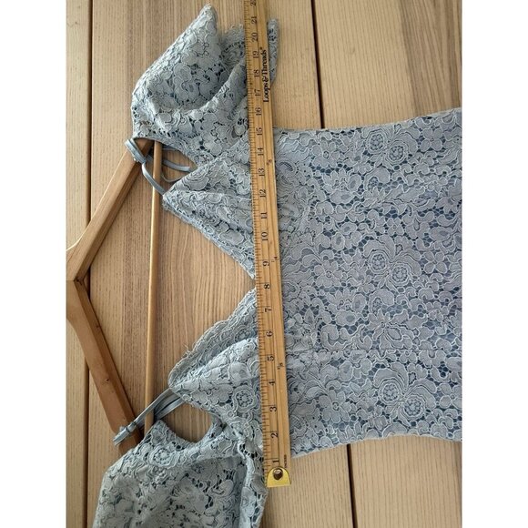 Bardot Karlie Cold Shoulder Black Lace women Dress Size 6 blue mini dress - Picture 13 of 16